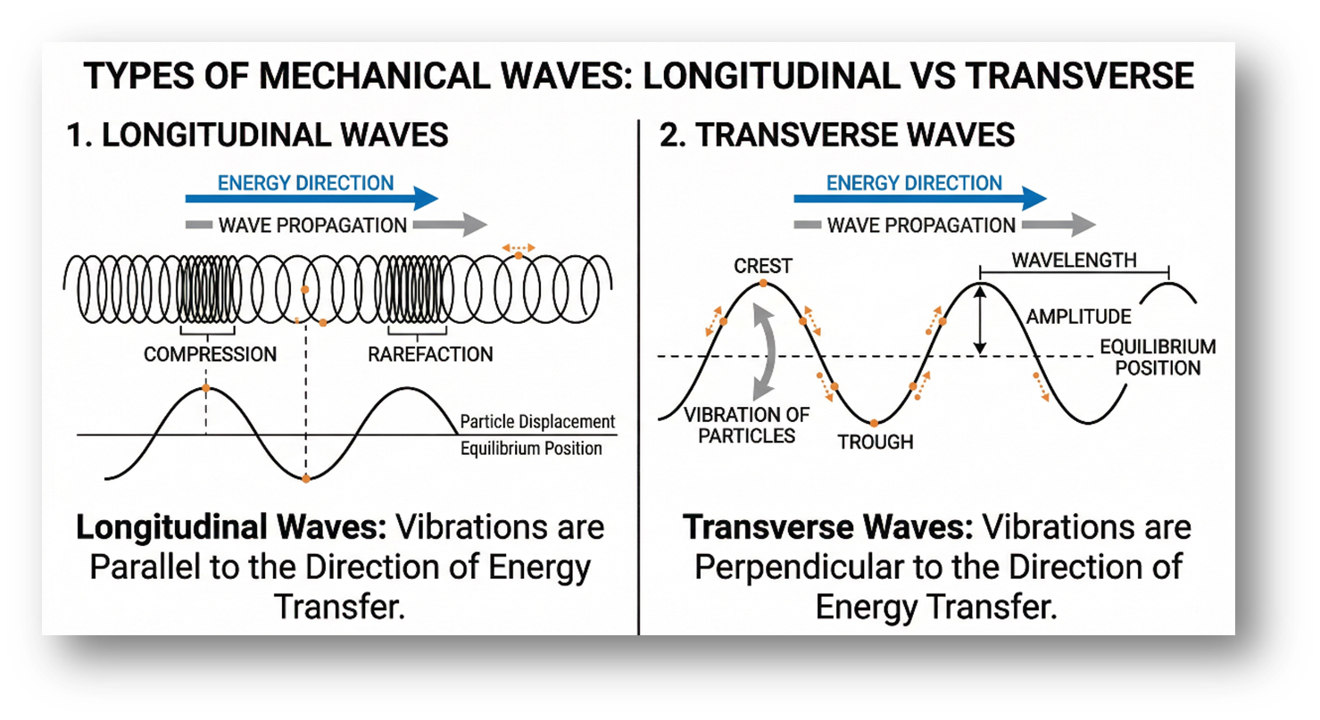 Types of Mechanical Waves: Longitudinal Vs Transverse